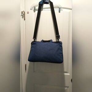 Laptop Bag  17" Gray And Blue  17" Features LONG STRAP